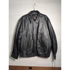 Vtg Covington Outerwear Genuine Leather Classic Jacket Mens Bomber Moto Biker XL